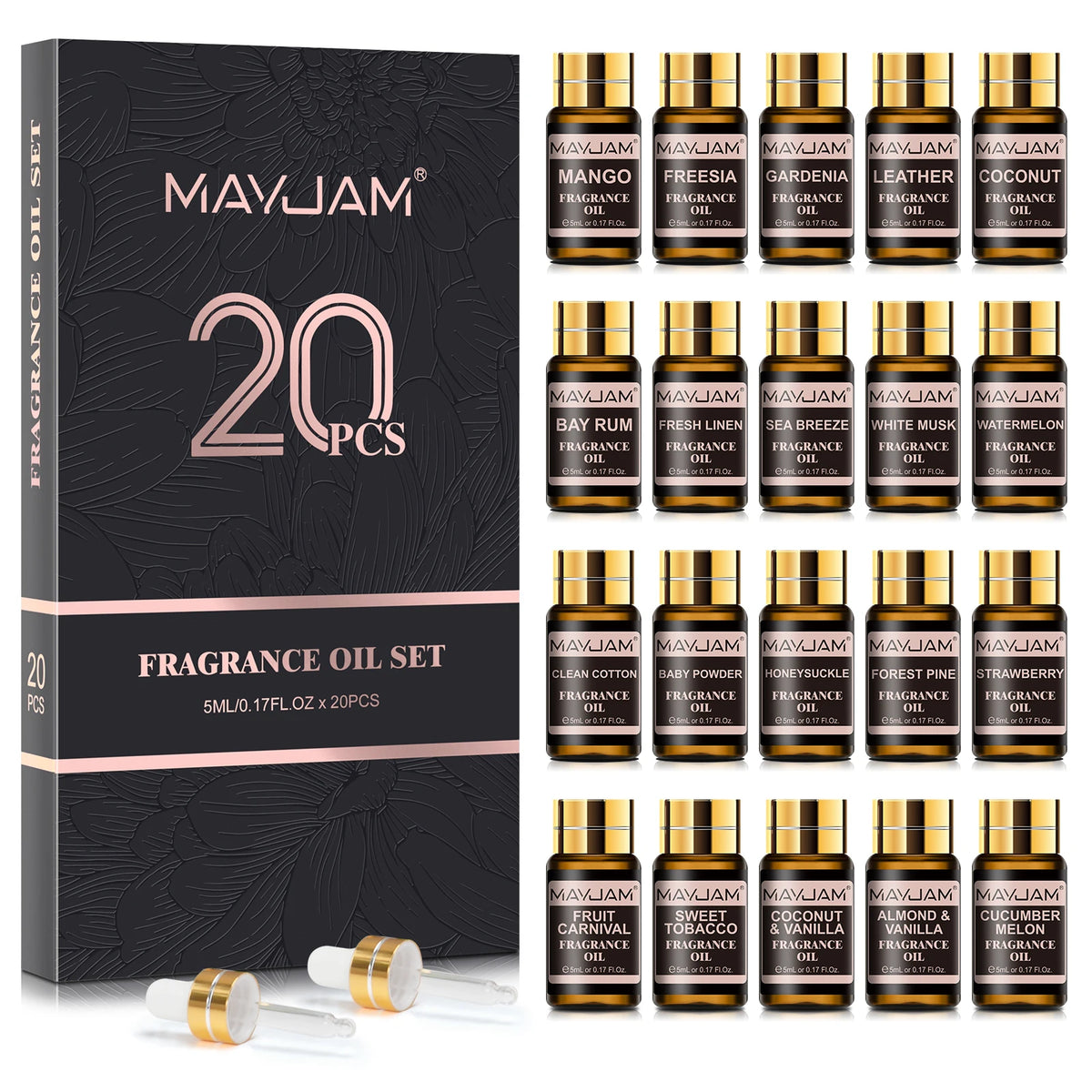 MAYJAM 20PCS Essential Oils Gift Set Aromatherapy Essential Oils Oregano Neroli Helichrysum Spearmint Lemon Eucalyptus Turmeric