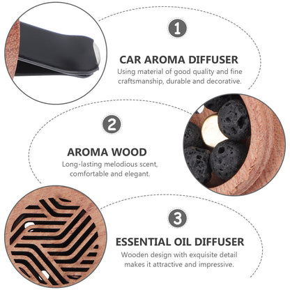 Aroma Diffuser Essential Oil Car Diffuser Wooden Carved Aromatherapy Diffuser Car Vent Clip Car Air Freshener Rituals perfume