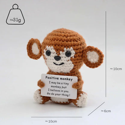 Gifts for Him Her Boyfriend Girlfriend  Handmade Positive Crochet Cute Monkey Emotional Birthday Christmas Desktop Decorations