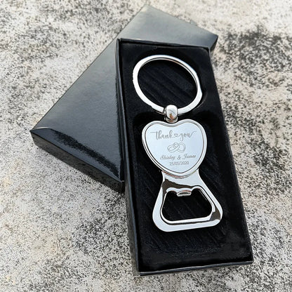 Customized Wedding Gifts For Guests Heart Bottle Wine Opener / Keychain Wedding Favor Birthday Party Souvenir Personalized