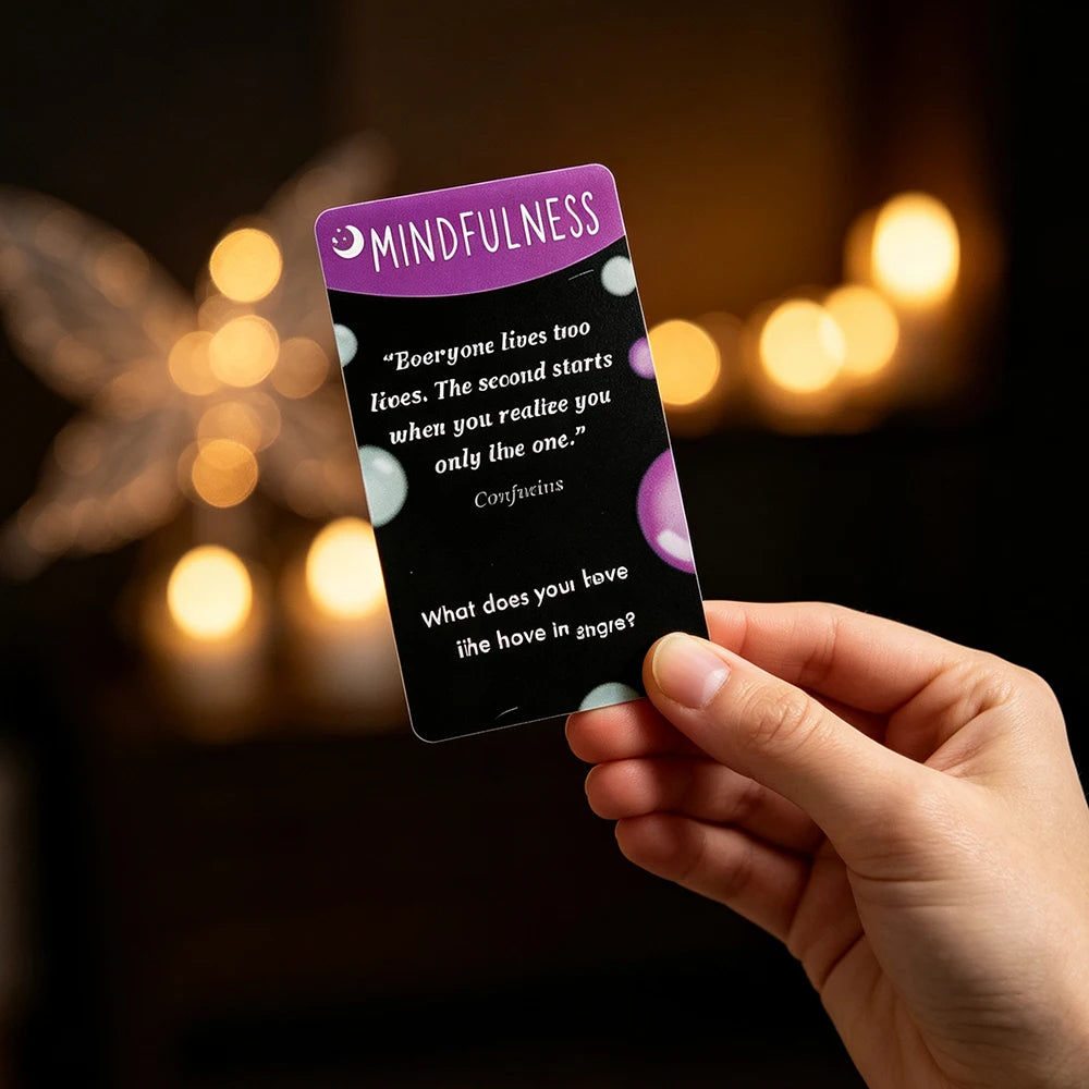 100 Mindful Prompts Cards Self Care Stress Relief Affirmation Cards Mindfulness Meditation Therapy Cards for Relaxation Daily