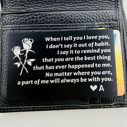 Christmas Gifts for Men  Engraved Wallet Insert Gifts for Boyfriend Husband Anniversary Deployment Gifts, Long Distance Gifts