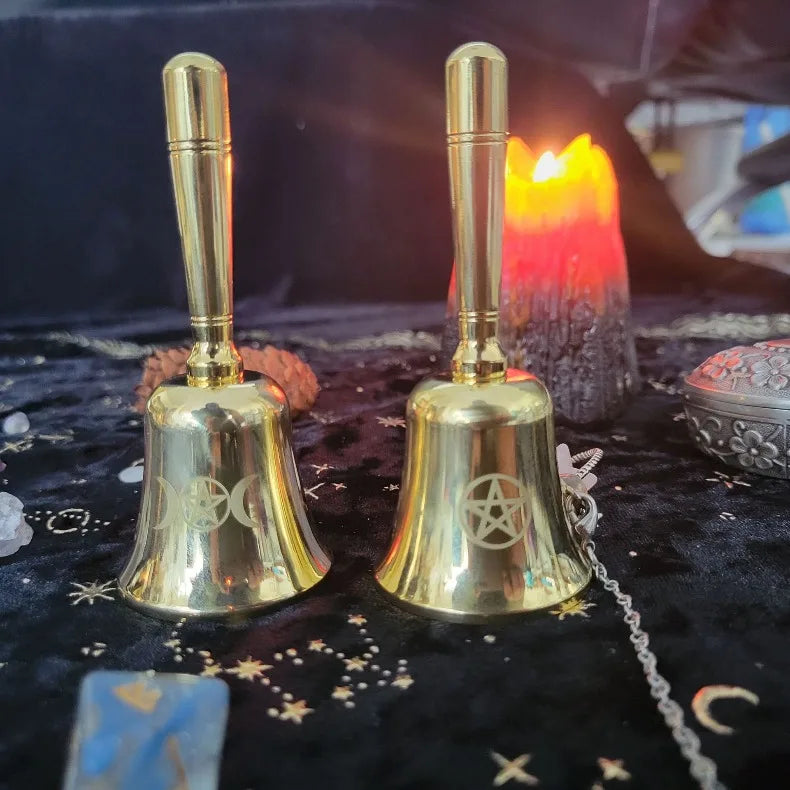 Brass Hand Bell Meditation Mindfulness Yoga Hand Bells Spiritual Relaxation Diapasons Bells Sound Healing Musical Instruments