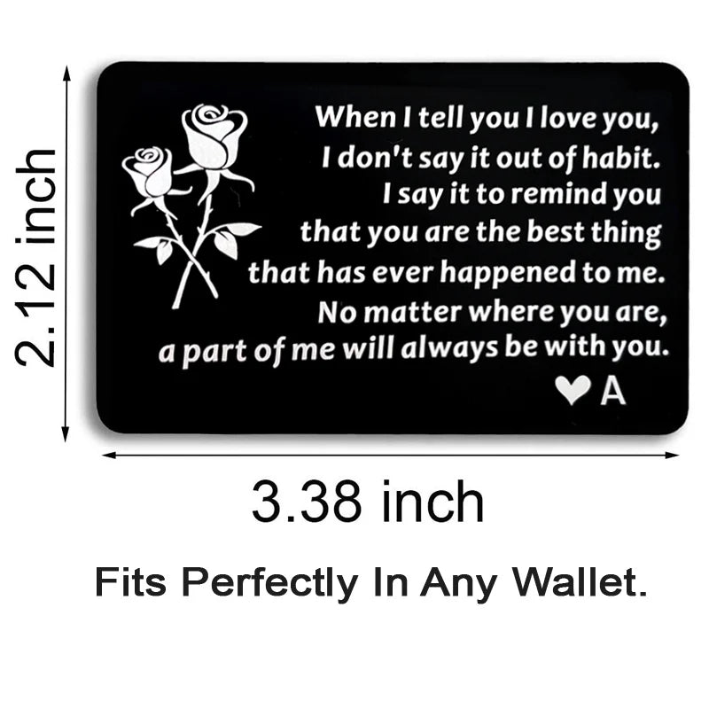 Christmas Gifts for Men  Engraved Wallet Insert Gifts for Boyfriend Husband Anniversary Deployment Gifts, Long Distance Gifts