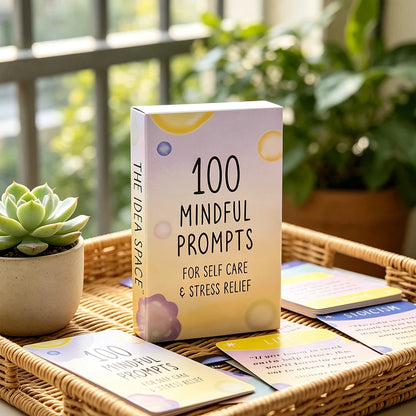 100 Mindful Prompts Cards Self Care Stress Relief Affirmation Cards Mindfulness Meditation Therapy Cards for Relaxation Daily