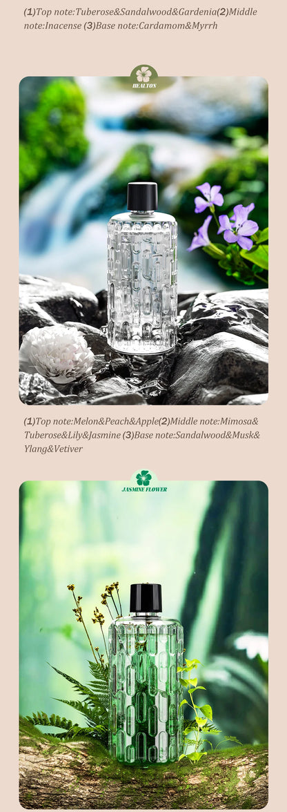 Automatic aromatherapy diffuser for eliminating odors, suitable for household use, with essential oil for air freshening.