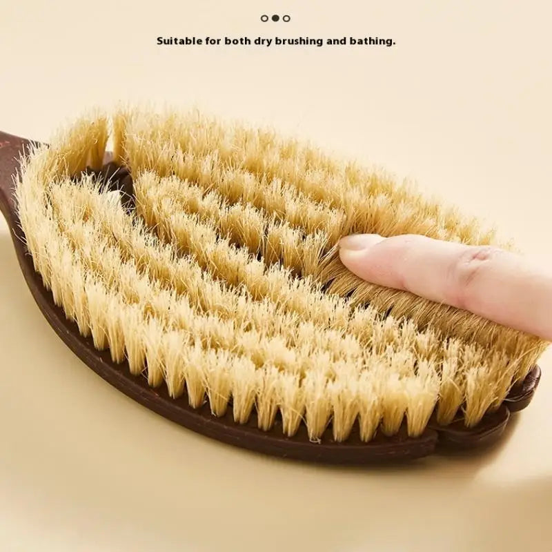 Bath Shower Brush Bathing Brush Dry Skin Body Soft Natural Bristle Massager Care Tool Soft Natural Bristle PE Handle