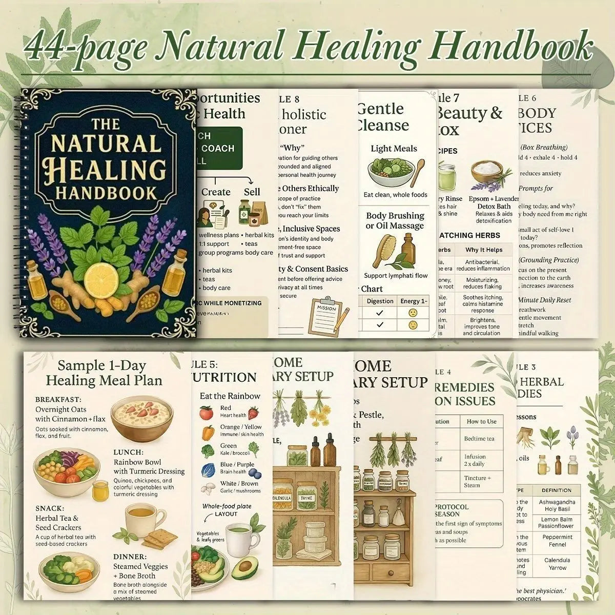 Manual of Natural Healing: Herbal Essential Oil Diet, Ancient Home Care, Self-healing, Simple Health Book