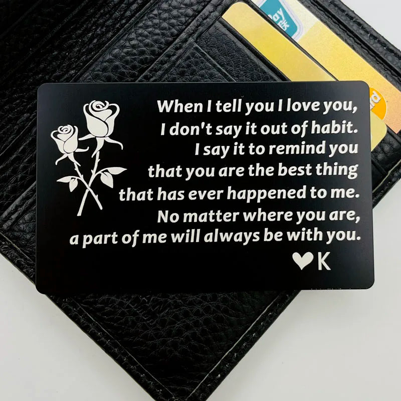 Christmas Gifts for Men  Engraved Wallet Insert Gifts for Boyfriend Husband Anniversary Deployment Gifts, Long Distance Gifts
