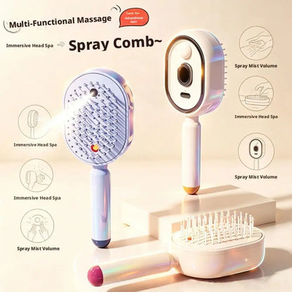 Electric Spray Comb Set Airbag Massage Comb Essential Oil Atomization Care Self Cleaning Anti Static Wrapping Hair Comb