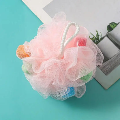 Bath Ball with Bath Flower 1Pcs Large Color Blocking PE Scrubbing Bubble Net for Gentle Body Cleaning