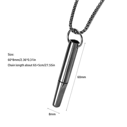 Mindfulness Training Whistle Necklace Metal With Cotton Core Relaxation Necklace Portable Yoga Necklace Necklace Men and Women