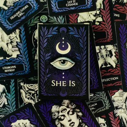 SHE IS Game Cards A Mindfulness Deck Inner Dialogue & Self-Reflection Cards Entle Self-Care Tool For Becoming & Belonging Game