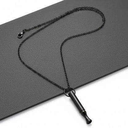 Mindfulness Breathing Necklace Meditation Pendants Stainless Steel Smoking Cessation Aid Anti Anxiety and Stress Relief Whistle