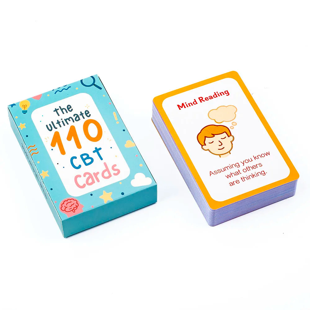 110pcs Adult Mindfulness Cards Emotional Management Supplies Stress Relief Tool Mental Wellness for Teens & Students Board Game