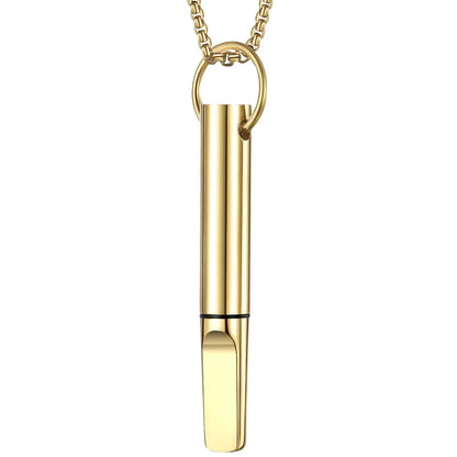 Mindfulness Training Whistle Necklace Metal With Cotton Core Relaxation Necklace Portable Yoga Necklace Necklace Men and Women