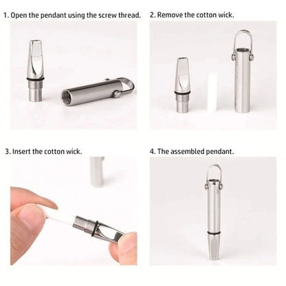 Mindfulness Training Whistle Necklace Metal With Cotton Core Relaxation Necklace Portable Yoga Necklace Necklace Men and Women