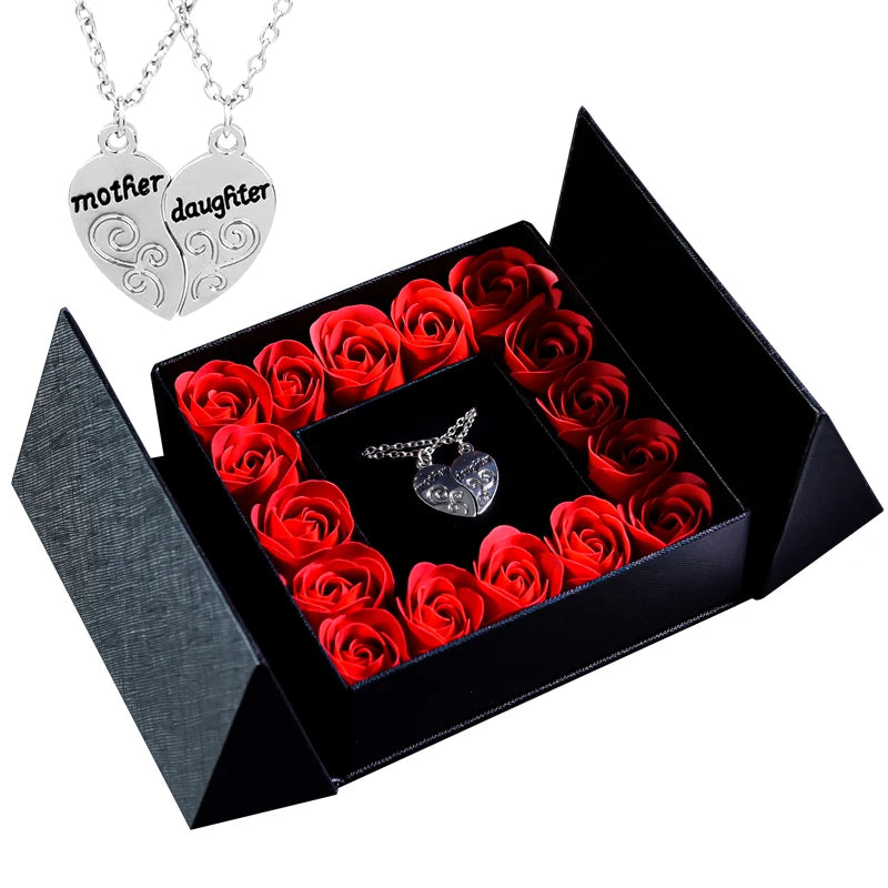 Gifts for Women Jewelry Pendant Necklace /w Soap Eternal Rose Gift Box Mother's Day Necklace Jewelry Wedding Anniversary Gifts