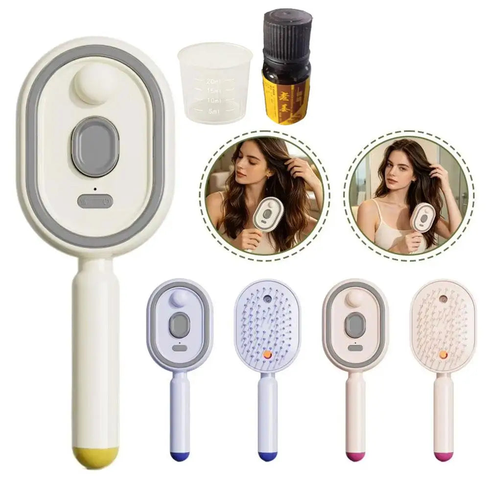 Electric Spray Comb Set Airbag Massage Comb Essential Oil Atomization Care Self Cleaning Anti Static Wrapping Hair Comb