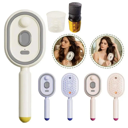 Electric Spray Comb Set Airbag Massage Comb Essential Oil Atomization Care Self Cleaning Anti Static Wrapping Hair Comb