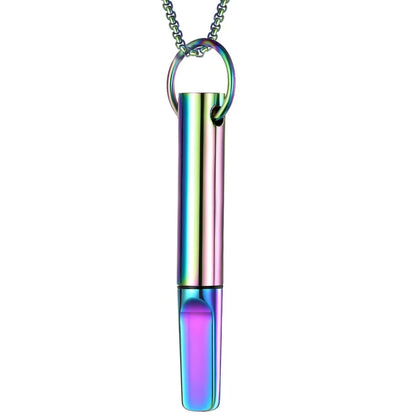 Mindfulness Training Whistle Necklace Metal With Cotton Core Relaxation Necklace Portable Yoga Necklace Necklace Men and Women
