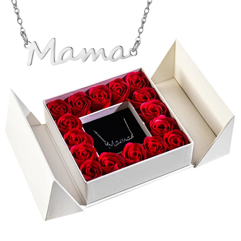 Gifts for Women Jewelry Pendant Necklace /w Soap Eternal Rose Gift Box Mother's Day Necklace Jewelry Wedding Anniversary Gifts