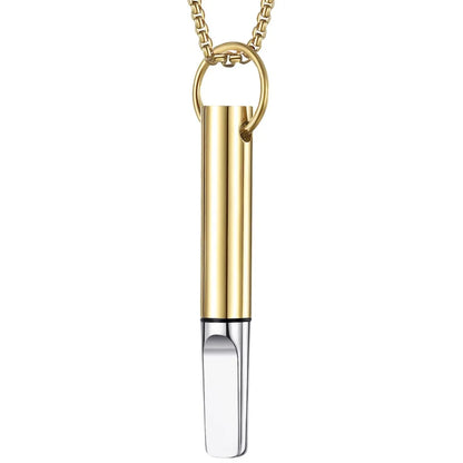 Mindfulness Training Whistle Necklace Metal With Cotton Core Relaxation Necklace Portable Yoga Necklace Necklace Men and Women