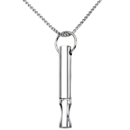 Mindfulness Breathing Necklace Meditation Pendants Stainless Steel Smoking Cessation Aid Anti Anxiety and Stress Relief Whistle