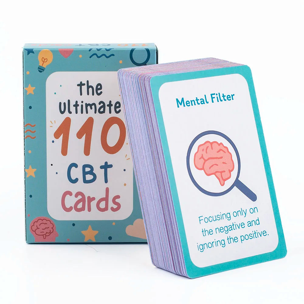 110pcs Adult Mindfulness Cards Emotional Management Supplies Stress Relief Tool Mental Wellness for Teens & Students Board Game