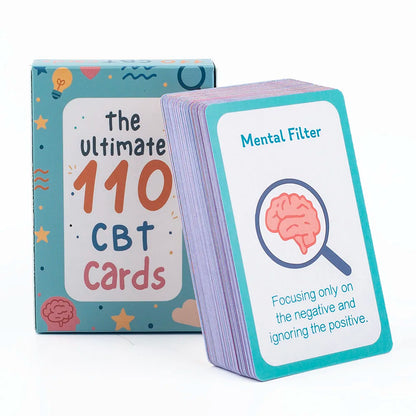110pcs Adult Mindfulness Cards Emotional Management Supplies Stress Relief Tool Mental Wellness for Teens & Students Board Game