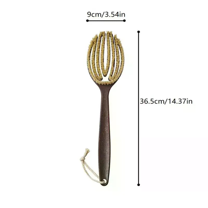 Bath Shower Brush Bathing Brush Dry Skin Body Soft Natural Bristle Massager Care Tool Soft Natural Bristle PE Handle