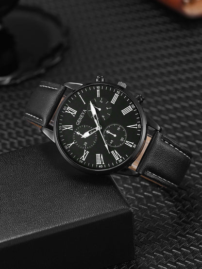 Men's gift box set, including a watch, accessories and a wallet. Suitable as a holiday gift or for daily use and versatile