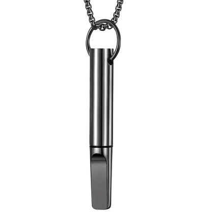 Mindfulness Training Whistle Necklace Metal With Cotton Core Relaxation Necklace Portable Yoga Necklace Necklace Men and Women