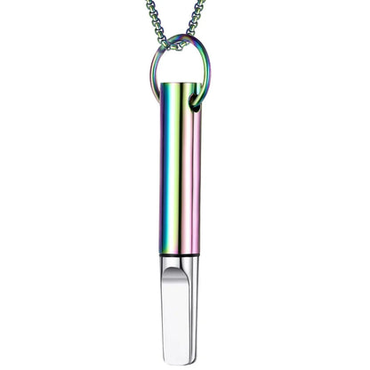 Mindfulness Training Whistle Necklace Metal With Cotton Core Relaxation Necklace Portable Yoga Necklace Necklace Men and Women