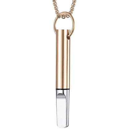 Mindfulness Training Whistle Necklace Metal With Cotton Core Relaxation Necklace Portable Yoga Necklace Necklace Men and Women