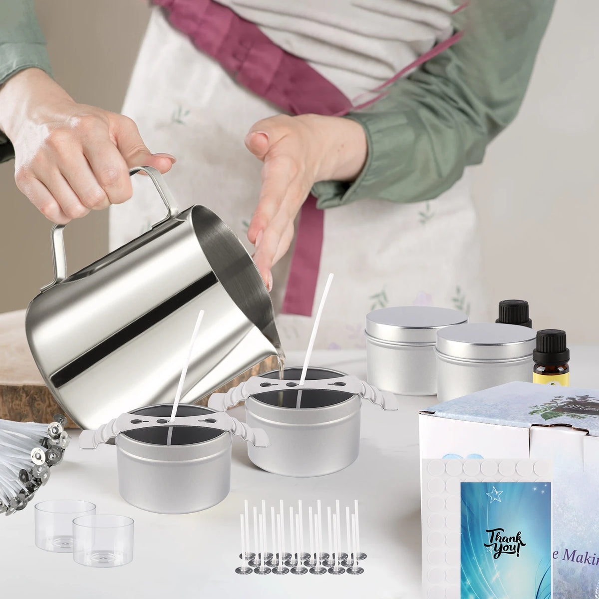 Simple DIY Candle-Making Set, Easy to Make, with Essential Oil for Aromatherapy, High-Quality Soy Wax, Handcrafted