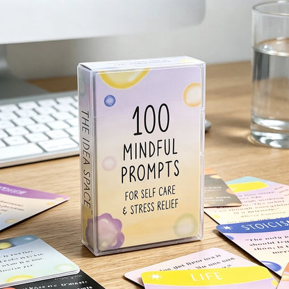 100 Mindful Prompts Cards Self Care Stress Relief Affirmation Cards Mindfulness Meditation Therapy Cards for Relaxation Daily