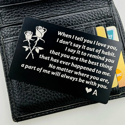Christmas Gifts for Men  Engraved Wallet Insert Gifts for Boyfriend Husband Anniversary Deployment Gifts, Long Distance Gifts
