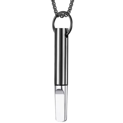 Mindfulness Training Whistle Necklace Metal With Cotton Core Relaxation Necklace Portable Yoga Necklace Necklace Men and Women