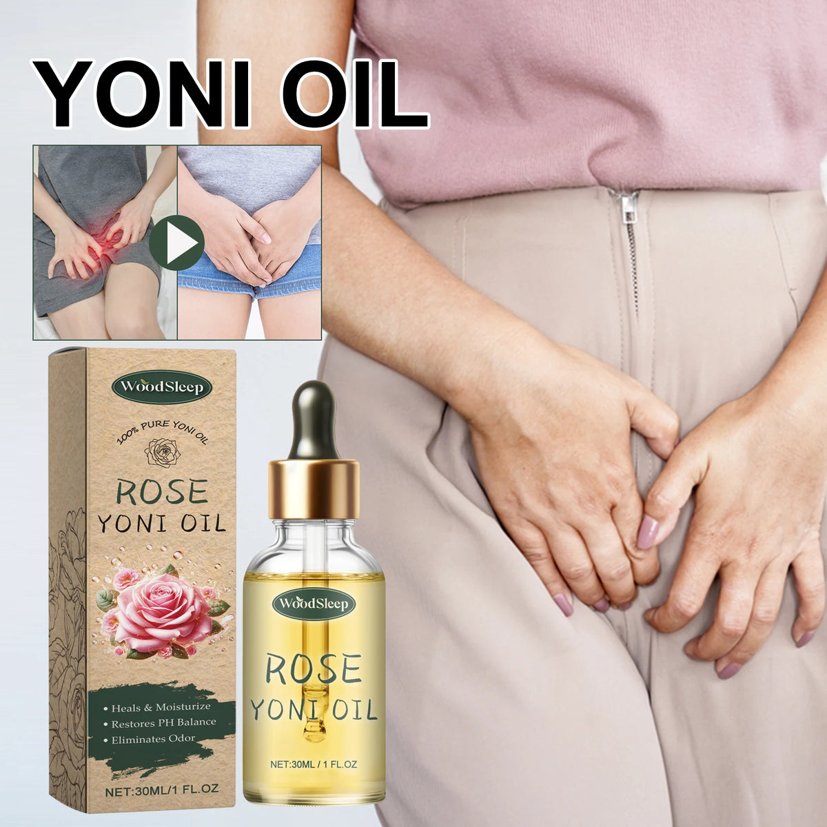 30ml Vaginal Care Essential Oil Female Private Parts Nursing Deodorize Tightening Pinkness Remove Bad Odor Natural Nursing Oil