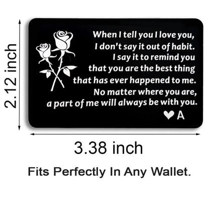 Christmas Gifts for Men  Engraved Wallet Insert Gifts for Boyfriend Husband Anniversary Deployment Gifts, Long Distance Gifts