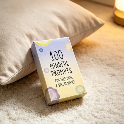 100 Mindful Prompts Cards Self Care Stress Relief Affirmation Cards Mindfulness Meditation Therapy Cards for Relaxation Daily