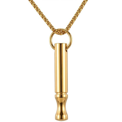Mindfulness Breathing Necklace Meditation Pendants Stainless Steel Smoking Cessation Aid Anti Anxiety and Stress Relief Whistle