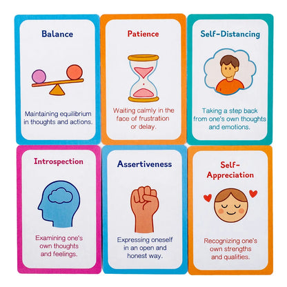 110pcs Adult Mindfulness Cards Emotional Management Supplies Stress Relief Tool Mental Wellness for Teens & Students Board Game