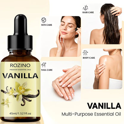 1Pcs/2Pcs/3Pcs of Vanilla Essential Oil, with Powerful Moisturizing Properties, Can Make Skin Smooth and Hair Soft, and Provide a Nourishing Effect, Suitable for Massage, Skin Care, Showering, Face, Body, Nails, Hair, and Eye