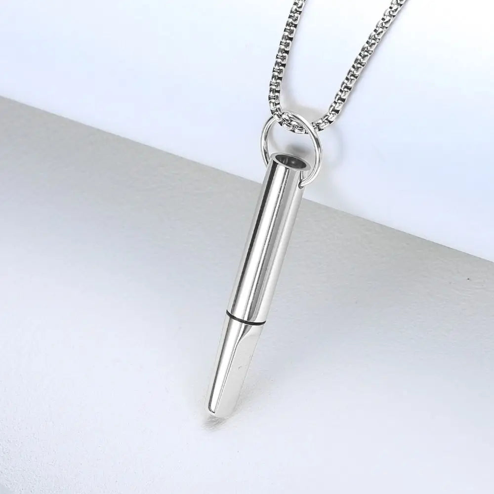 Mindfulness Training Whistle Necklace Metal With Cotton Core Relaxation Necklace Portable Yoga Necklace Necklace Men and Women