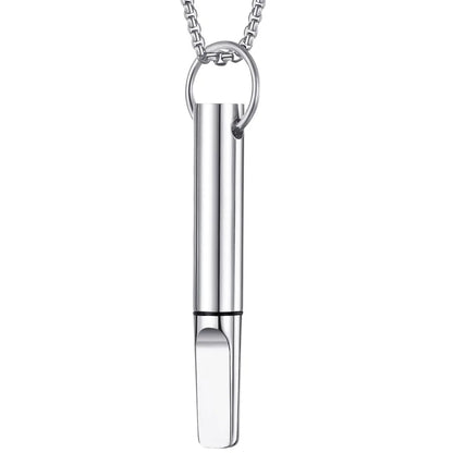 Mindfulness Training Whistle Necklace Metal With Cotton Core Relaxation Necklace Portable Yoga Necklace Necklace Men and Women
