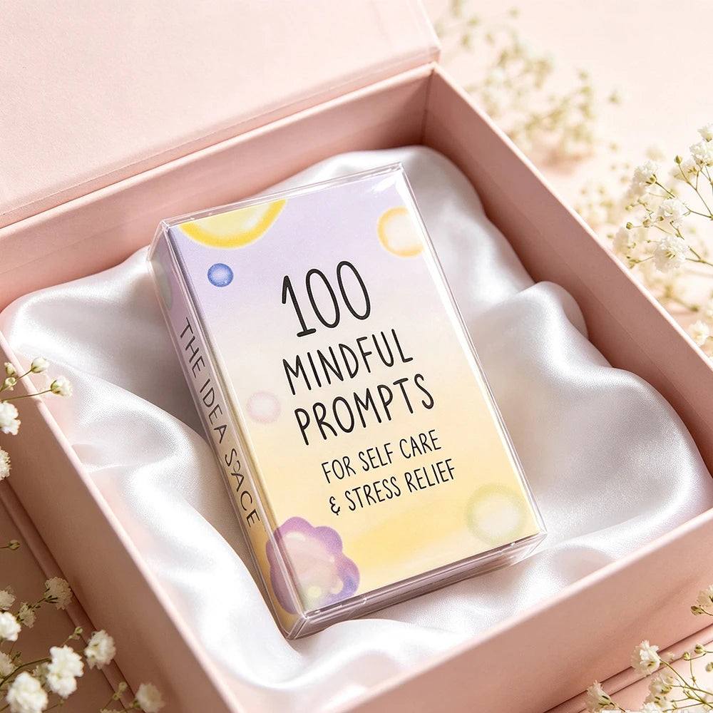 100 Mindful Prompts Cards Self Care Stress Relief Affirmation Cards Mindfulness Meditation Therapy Cards for Relaxation Daily