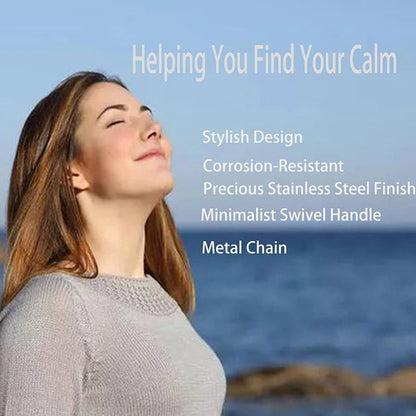 Breathing Whistle Necklace Portable Mindfulness Breath Training Pendant Metal Stress Relief Neck Jewelry for Daily Relax Use