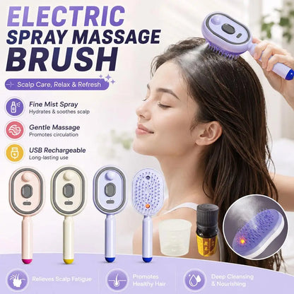 Electric Spray Comb Set Airbag Massage Comb Essential Oil Atomization Care Self Cleaning Anti Static Wrapping Hair Comb